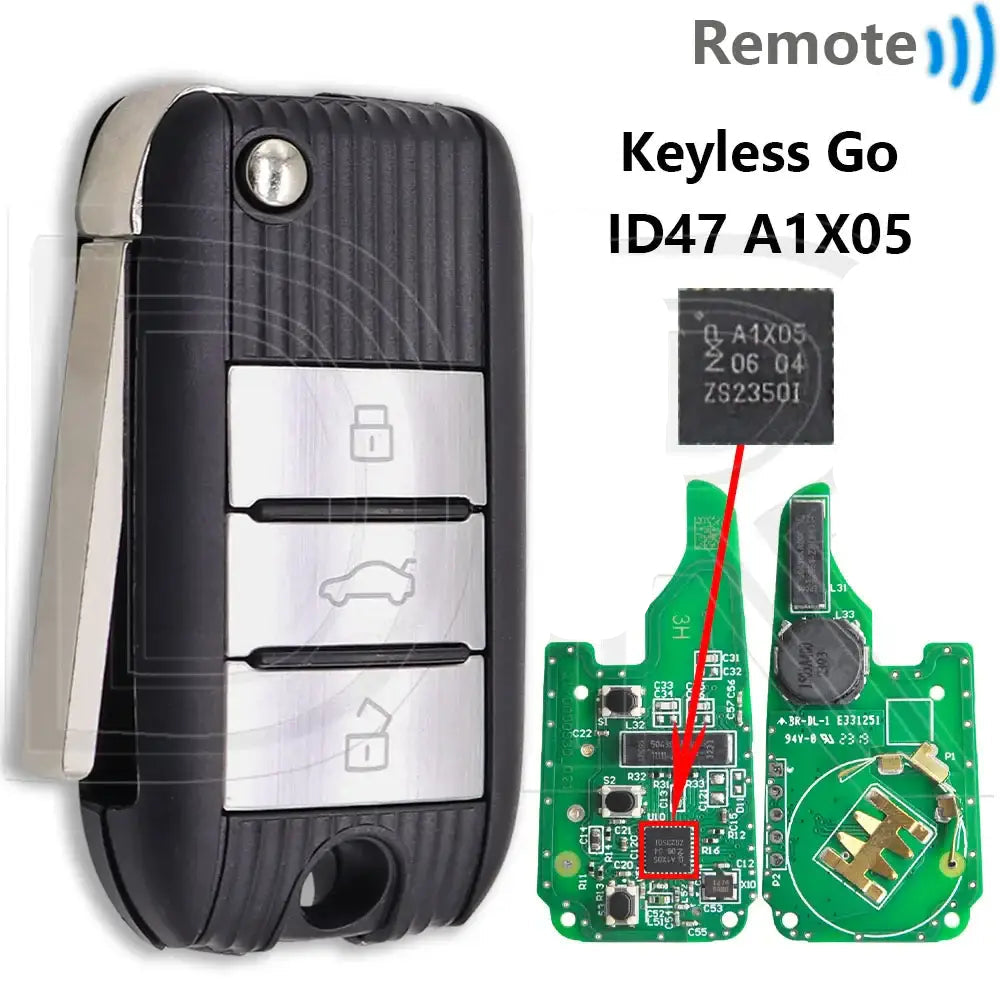 Great Original PCB ID47 PCF7953X A1X05 Chip 433MHz Keyless Go Car Remote Key For Morris Garage MG MG5 ZS MG6 HS 2017