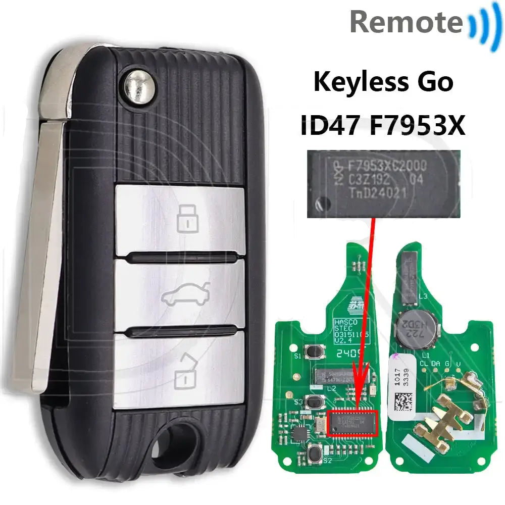 Great Original PCB ID47 PCF7953X A1X05 Chip 433MHz Keyless Go Car Remote Key For Morris Garage MG MG5 ZS MG6 HS 2017