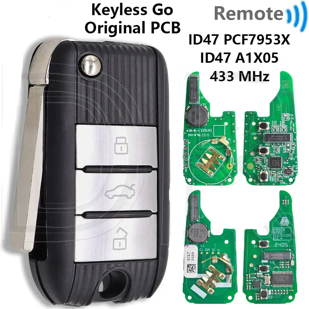 Great Original PCB ID47 PCF7953X A1X05 Chip 433MHz Keyless Go Car Remote Key For Morris Garage MG MG5 ZS MG6 HS 2017