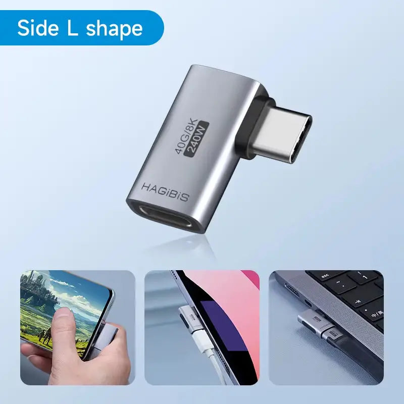 Hagibis 240W USB-C to USB-C Adapter - Side L Shape