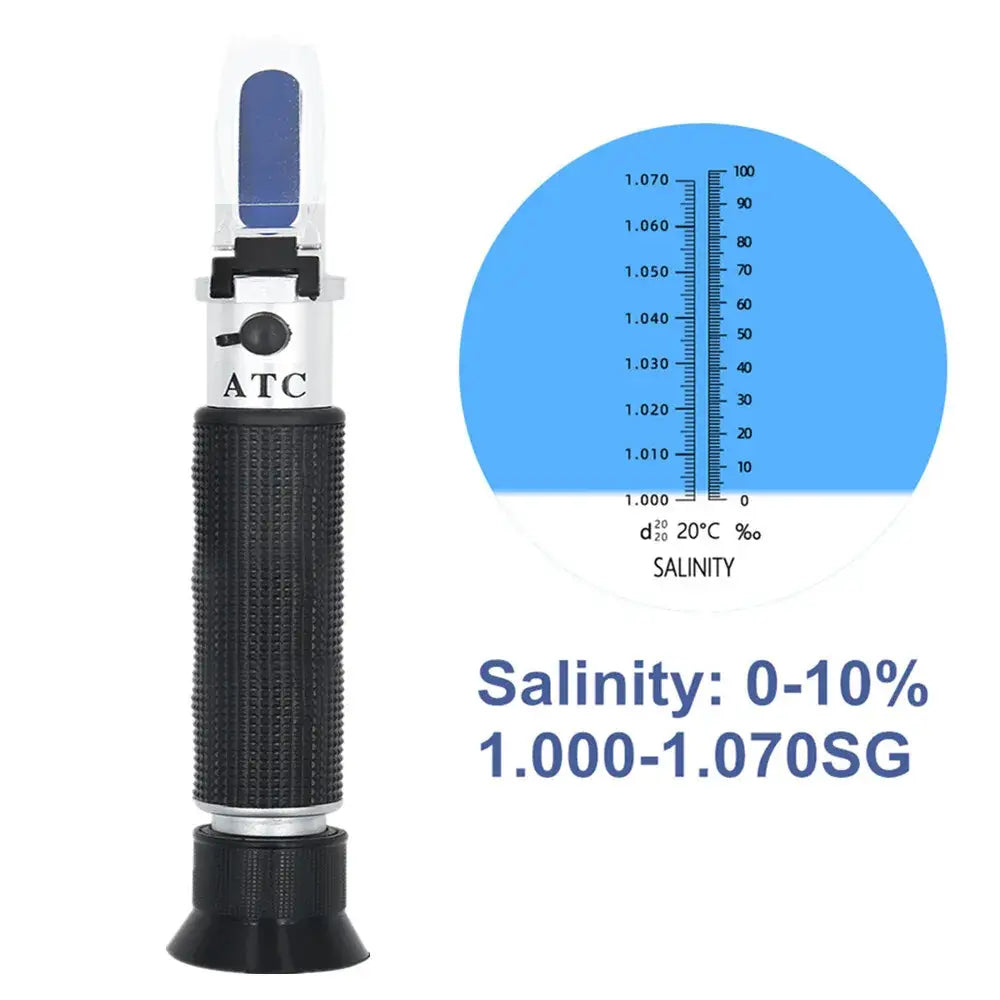Handheld Refractometer Sea Salt Salinity Meter 0–100% (available with or without box) - Without box - HBC