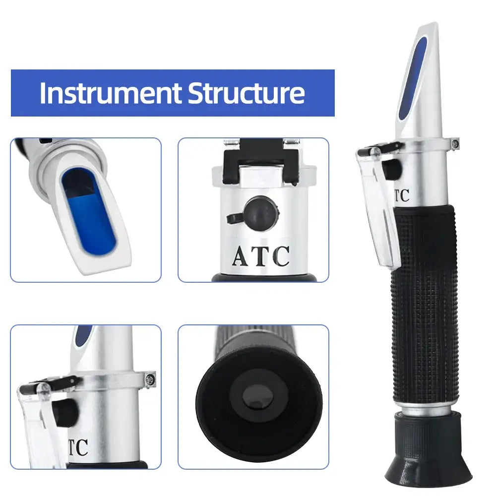 Handheld Refractometer Sea Salt Salinity Meter 0–100% (available with or without box) - HBC