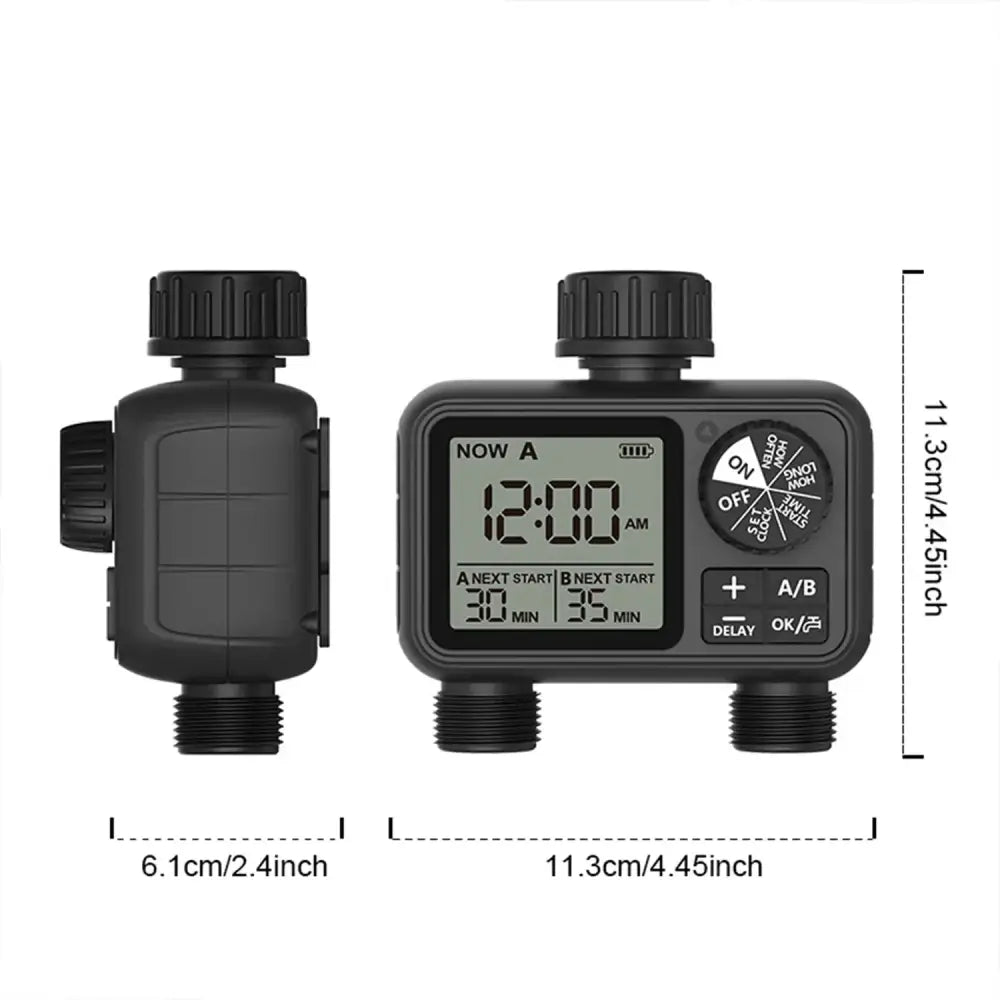 HCT-M06 Digital 2-Outlet Water Timer with Independent Zone Control - SS
