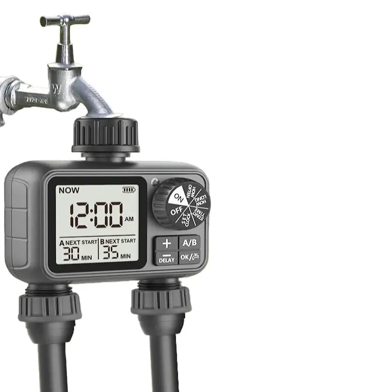 HCT-M06 Digital 2-Outlet Water Timer with Independent Zone Control - SS