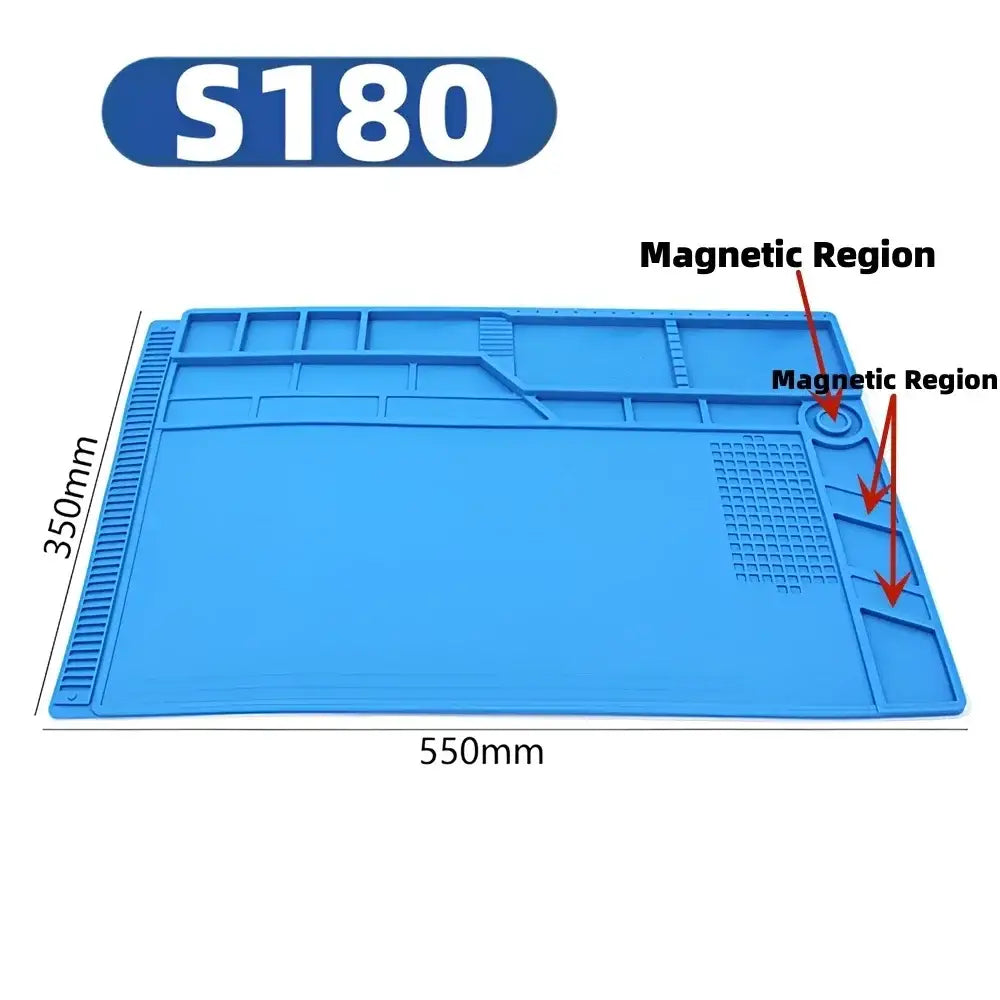 Heat-Resistant Magnetic Silicone Repair Mat (ESD Safe) (different models available) - S180 550 X 350mm / Circuit Board