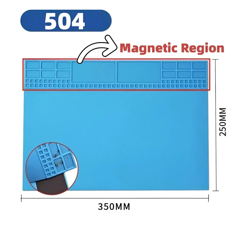 Heat-Resistant Magnetic Silicone Repair Mat (ESD Safe) (different models available) - S504 350 X 250mm / Circuit Board