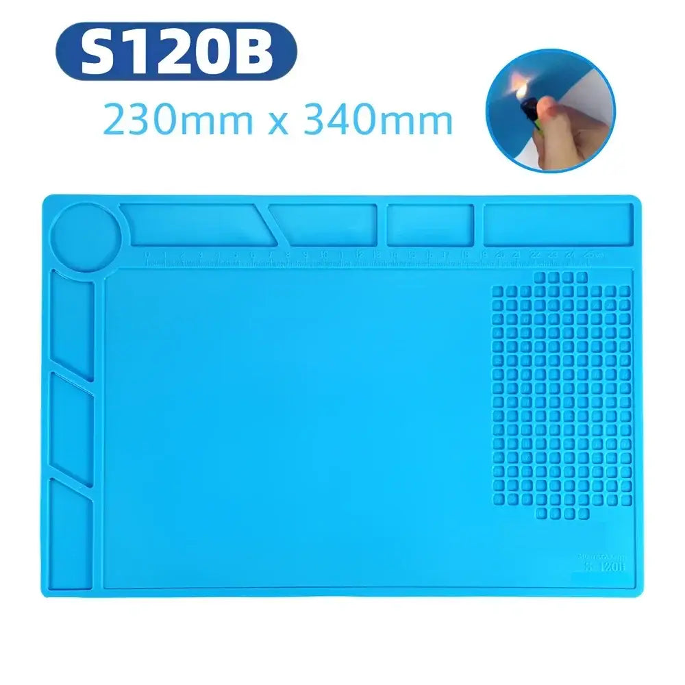 Heat-Resistant Magnetic Silicone Repair Mat (ESD Safe) (different models available) - S120B 230 X 340mm / Circuit Board