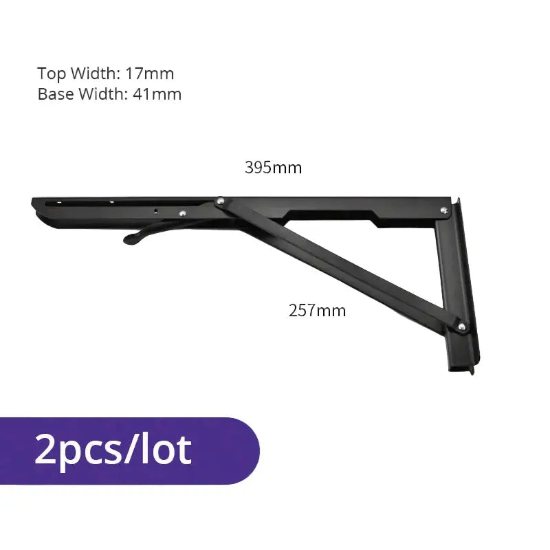 Heavy Duty Folding Shelf Brackets for RV / Caravan Tables (2PCS) - Black 16inch - HBC
