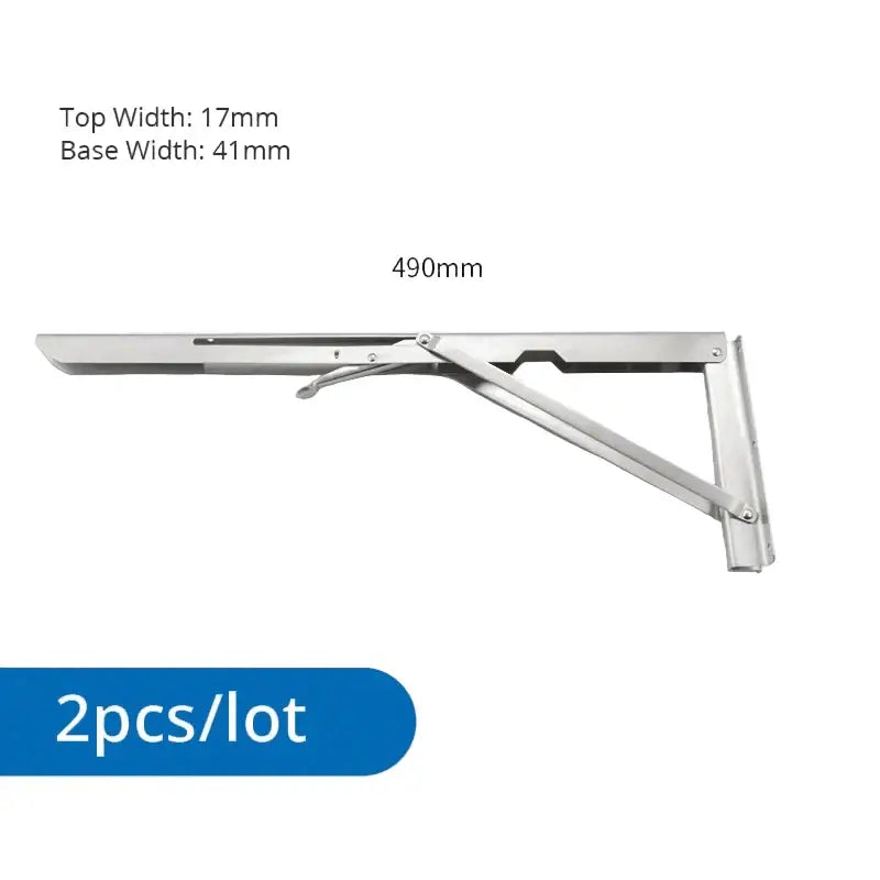 Heavy Duty Folding Shelf Brackets for RV / Caravan Tables (2PCS) - Silver 20inch - HBC