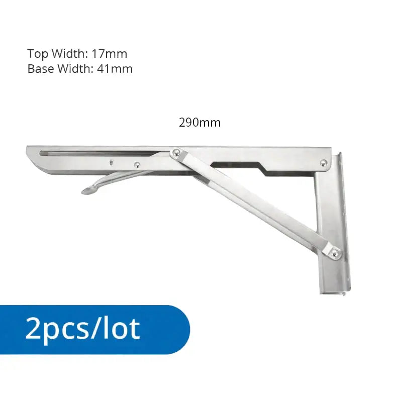 Heavy Duty Folding Shelf Brackets for RV / Caravan Tables (2PCS) - Silver 12inch - HBC
