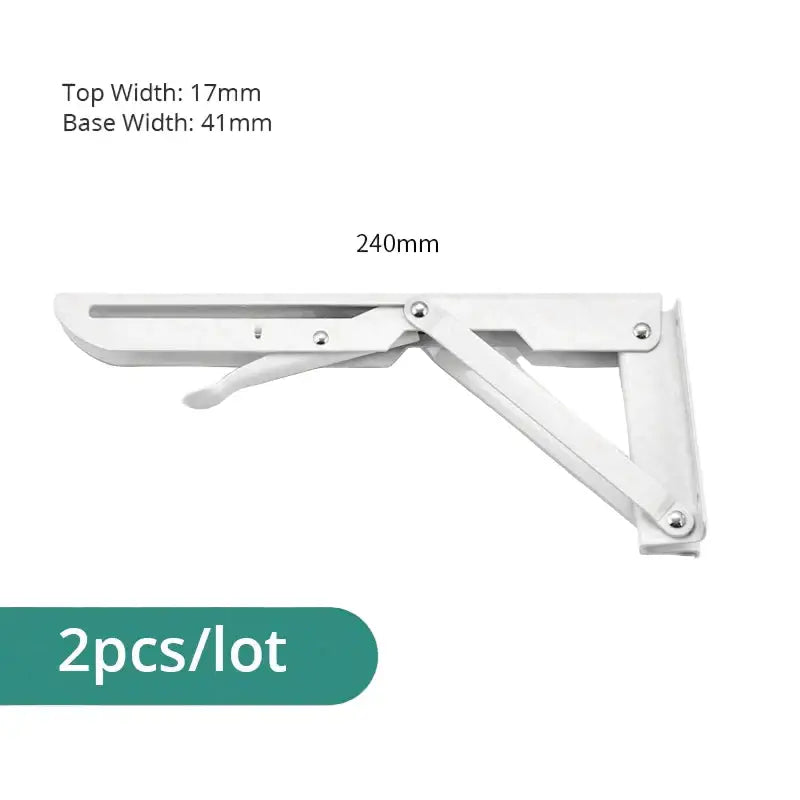 Heavy Duty Folding Shelf Brackets for RV / Caravan Tables (2PCS) - White 10inch - HBC