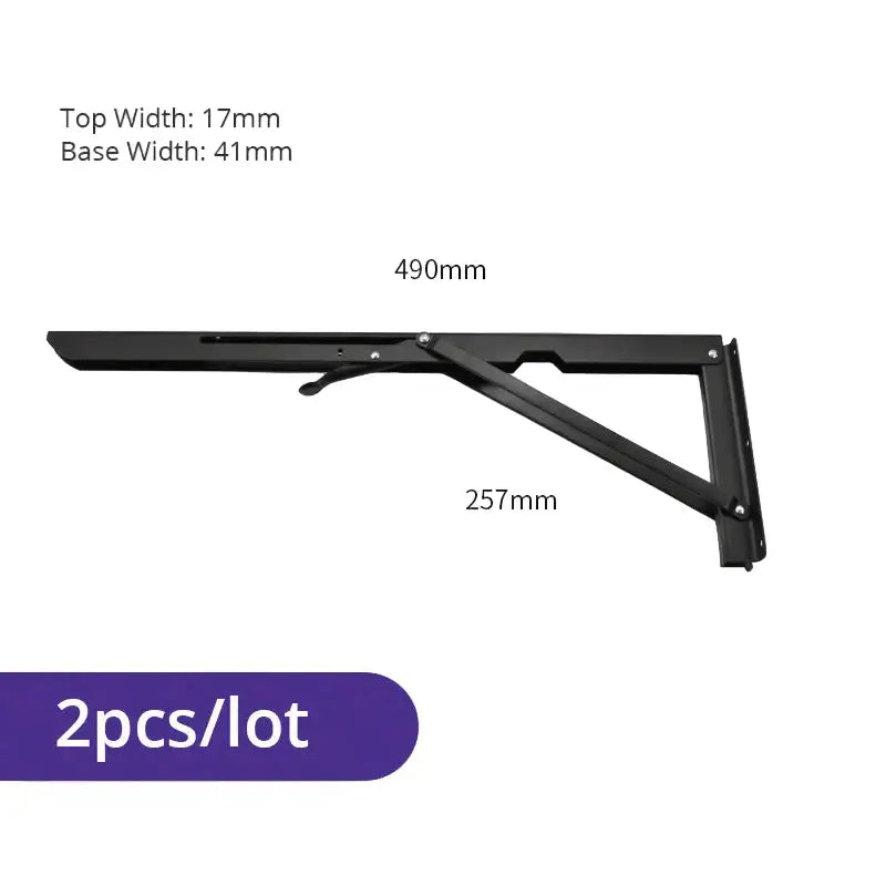 Heavy Duty Folding Shelf Brackets for RV / Caravan Tables (2PCS) - Black 20inch - HBC