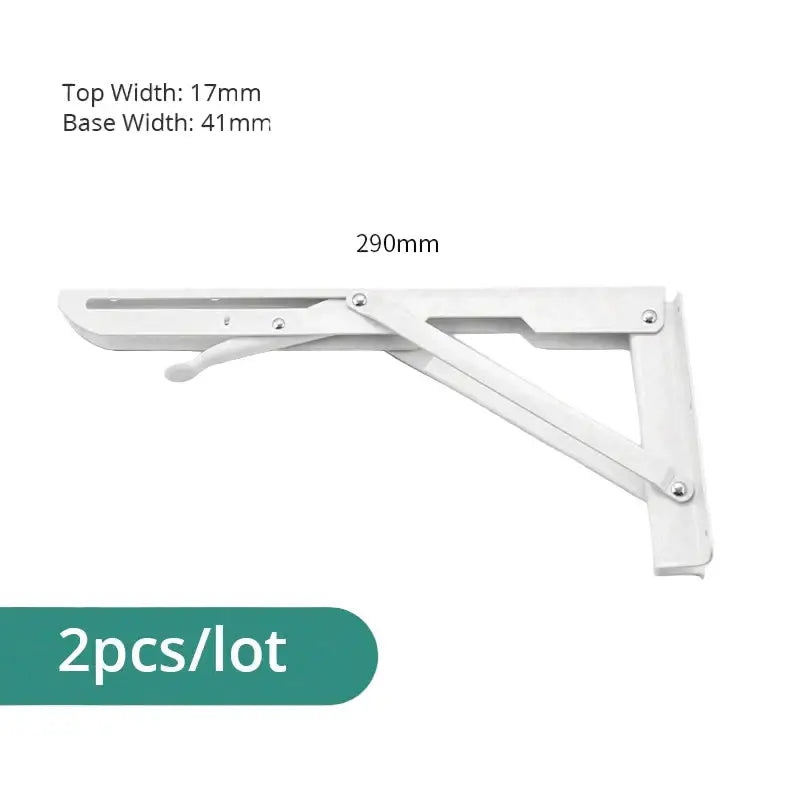 Heavy Duty Folding Shelf Brackets for RV / Caravan Tables (2PCS) - White 12inch - HBC