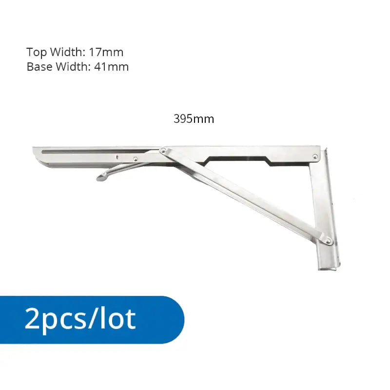Heavy Duty Folding Shelf Brackets for RV / Caravan Tables (2PCS) - Silver 16inch - HBC