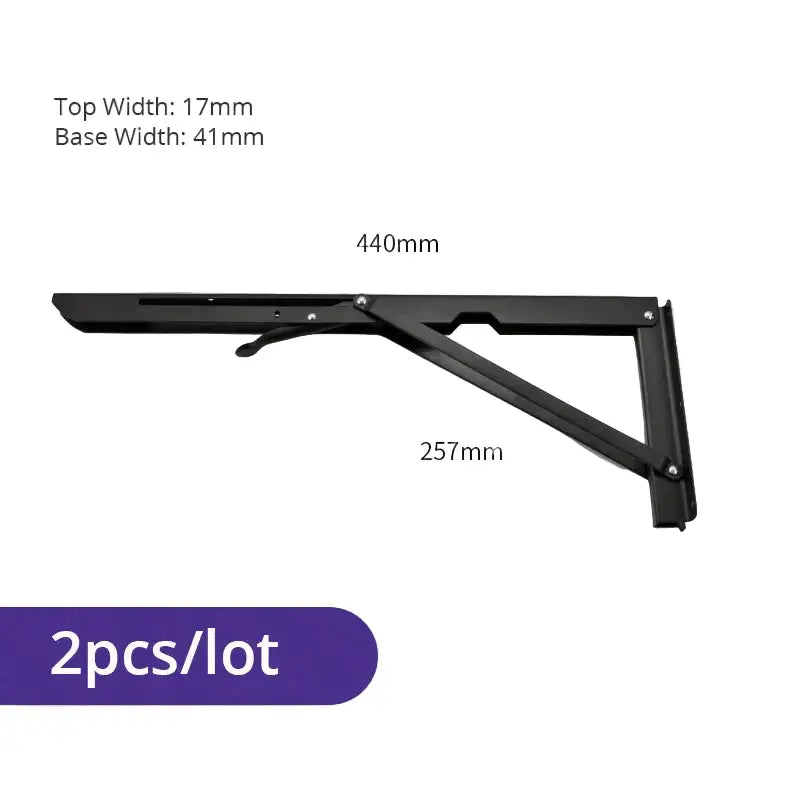 Heavy Duty Folding Shelf Brackets for RV / Caravan Tables (2PCS) - Black 18inch - HBC