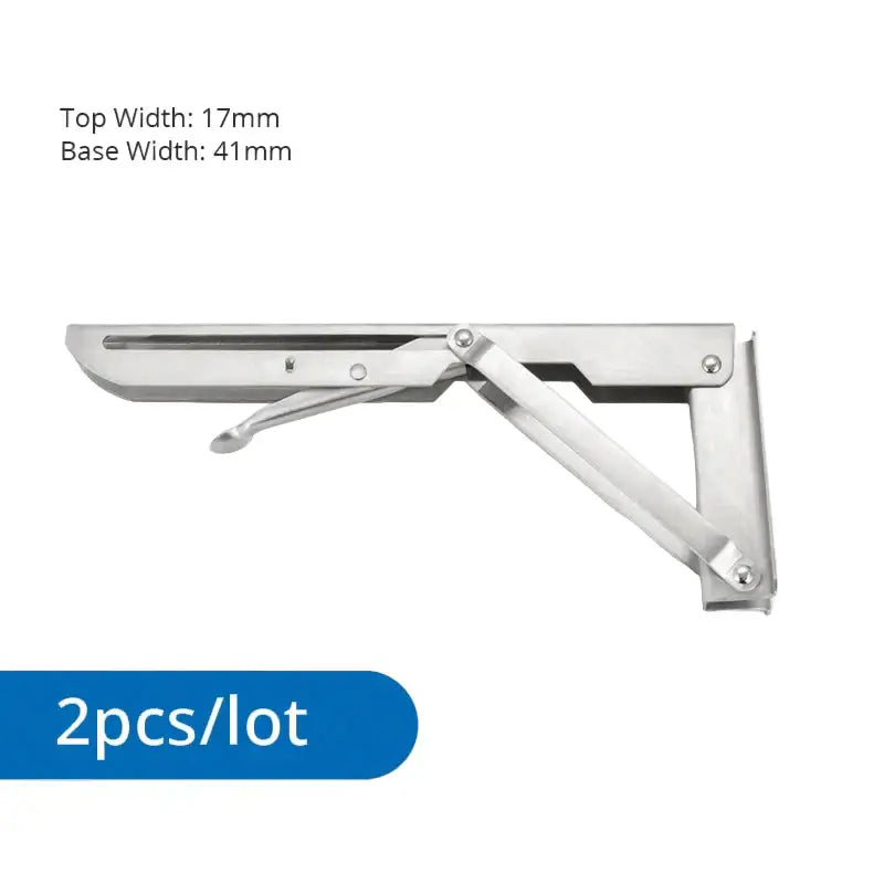 Heavy Duty Folding Shelf Brackets for RV / Caravan Tables (2PCS) - Silver 10inch - HBC