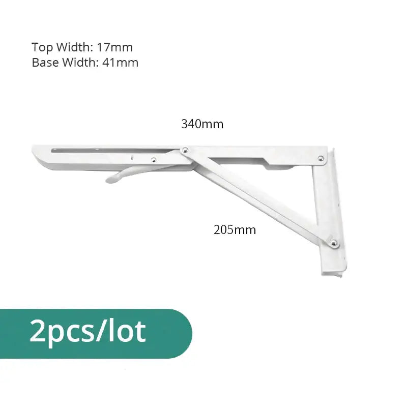 Heavy Duty Folding Shelf Brackets for RV / Caravan Tables (2PCS) - White 14inch - HBC