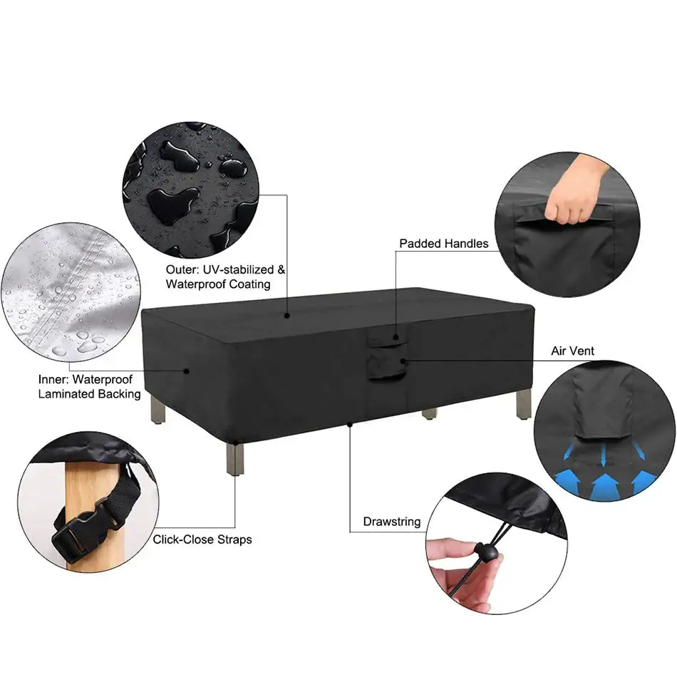 Heavy-Duty Outdoor Garden Furniture Cover – Waterproof Windproof Anti-UV Protection (various sizes available) - SS