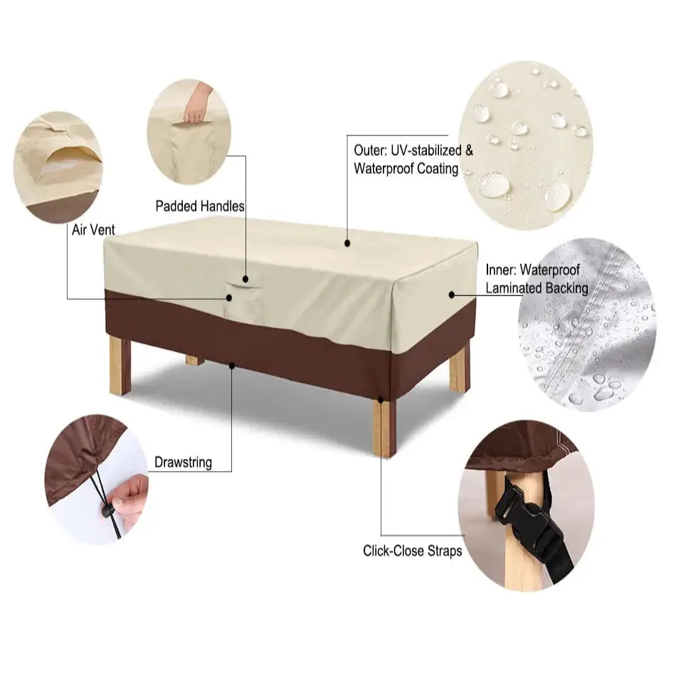 Heavy-Duty Outdoor Garden Furniture Cover – Waterproof Windproof Anti-UV Protection (various sizes available) - SS