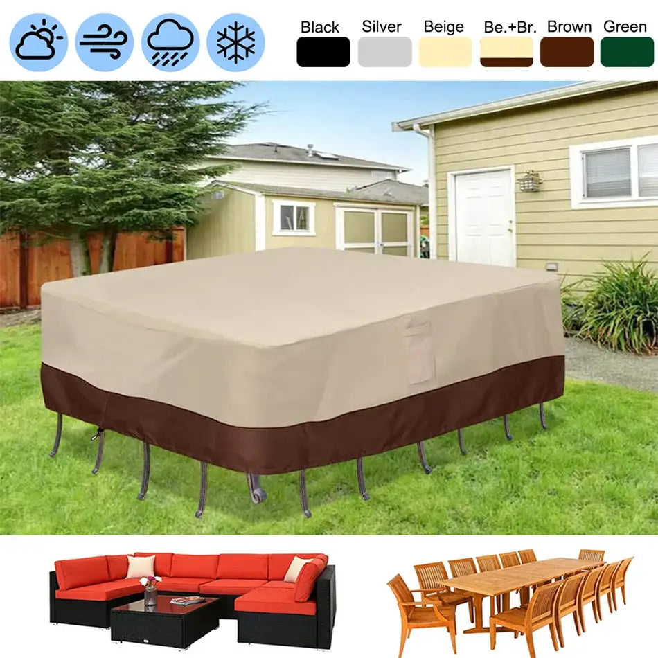 Heavy-Duty Outdoor Garden Furniture Cover – Waterproof Windproof Anti-UV Protection (various sizes available) - SS