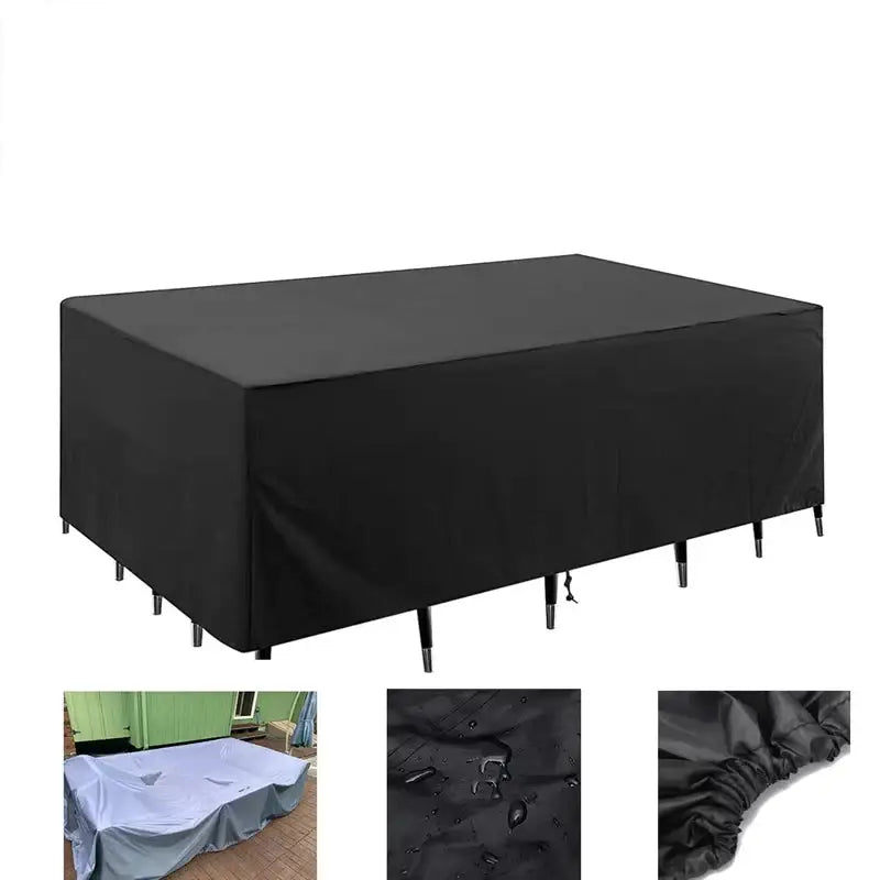Heavy-Duty Waterproof Patio Furniture Cover – Square Design (Black) - SS