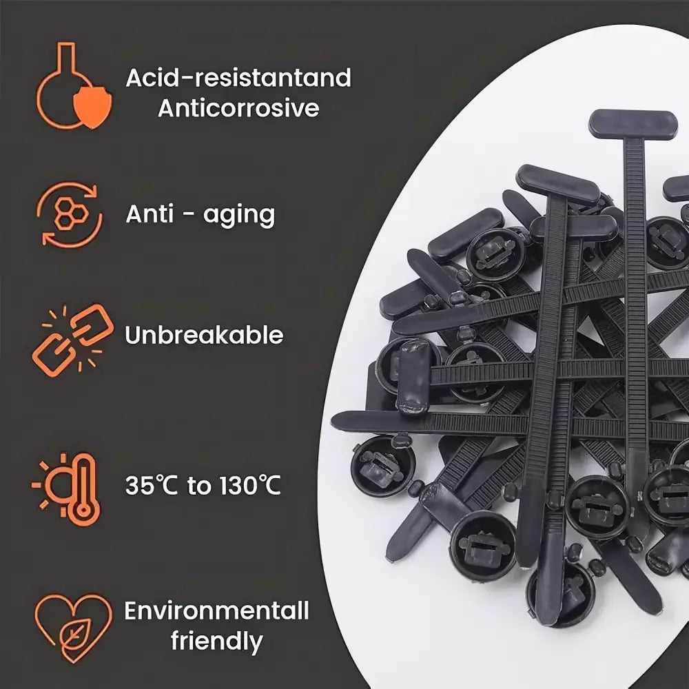 Heavy Duty Zip Ties Nylon Self Locking Cable Ties Buckle With Pin Button Car Repair Fastening Straps For Home Office
