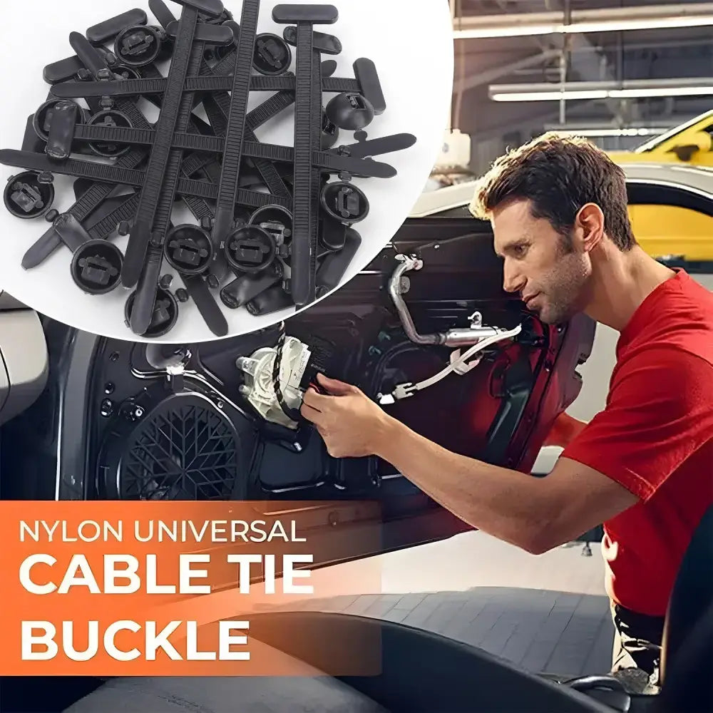 Heavy Duty Zip Ties Nylon Self Locking Cable Ties Buckle With Pin Button Car Repair Fastening Straps For Home Office
