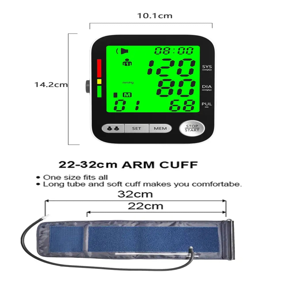 High-Accuracy Digital Sphygmomanometer – Arm Blood Pressure Monitor - Bp Monitors - HBC