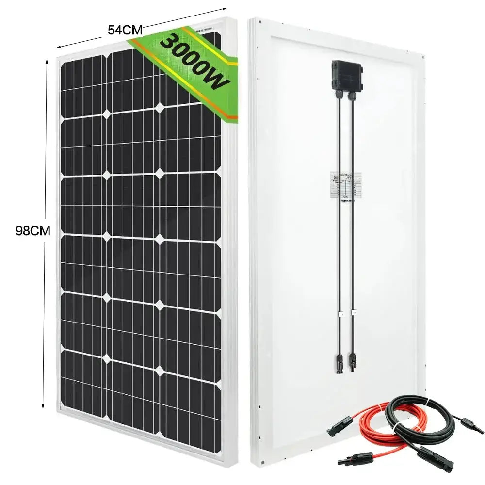 High-Efficiency 18V Rigid Solar Panel 1000–3000W (different sets available) - 1PC 3000W / Solar Panel - SS