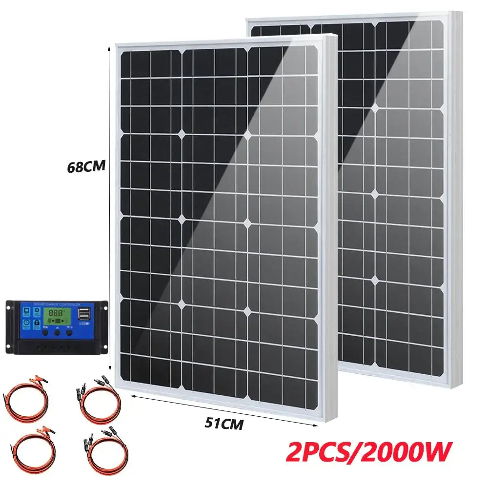 High-Efficiency 18V Rigid Solar Panel 1000–3000W (different sets available) - SS