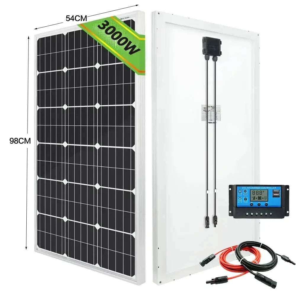 High-Efficiency 18V Rigid Solar Panel 1000–3000W (different sets available) - 3KW 100A controller / Solar Panel - SS