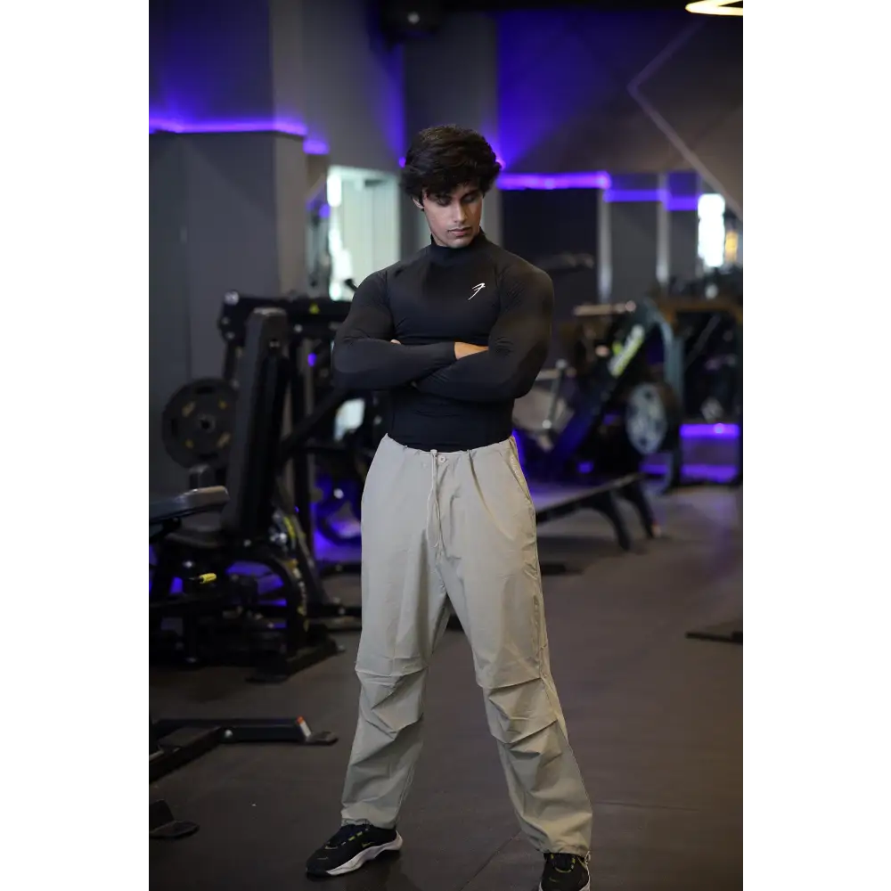 High Neck Compression Full Sleeves T-shirt Black