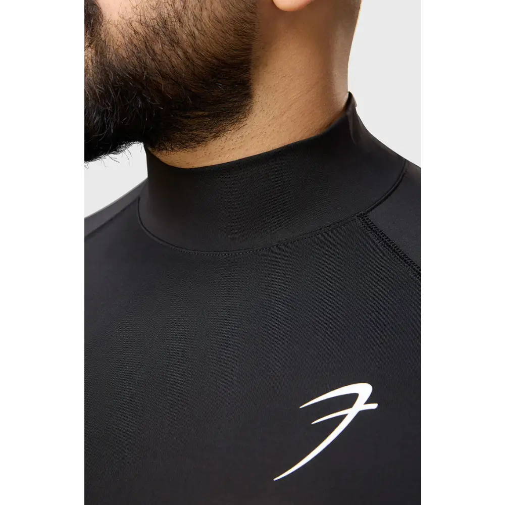 High Neck Compression Full Sleeves T-shirt Black