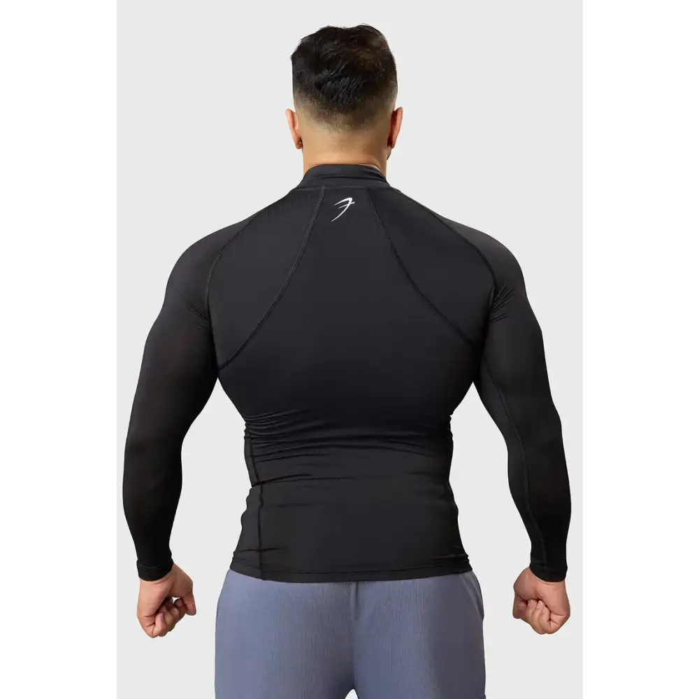 High Neck Compression Full Sleeves T-shirt Black