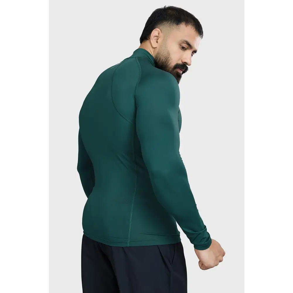 High Neck Compression Full Sleeves T-shirt Emerald - Tshirts