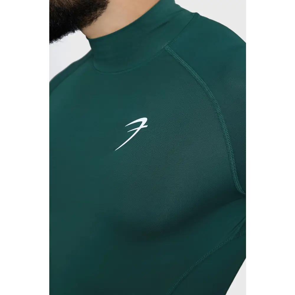 High Neck Compression Full Sleeves T-shirt Emerald - Tshirts