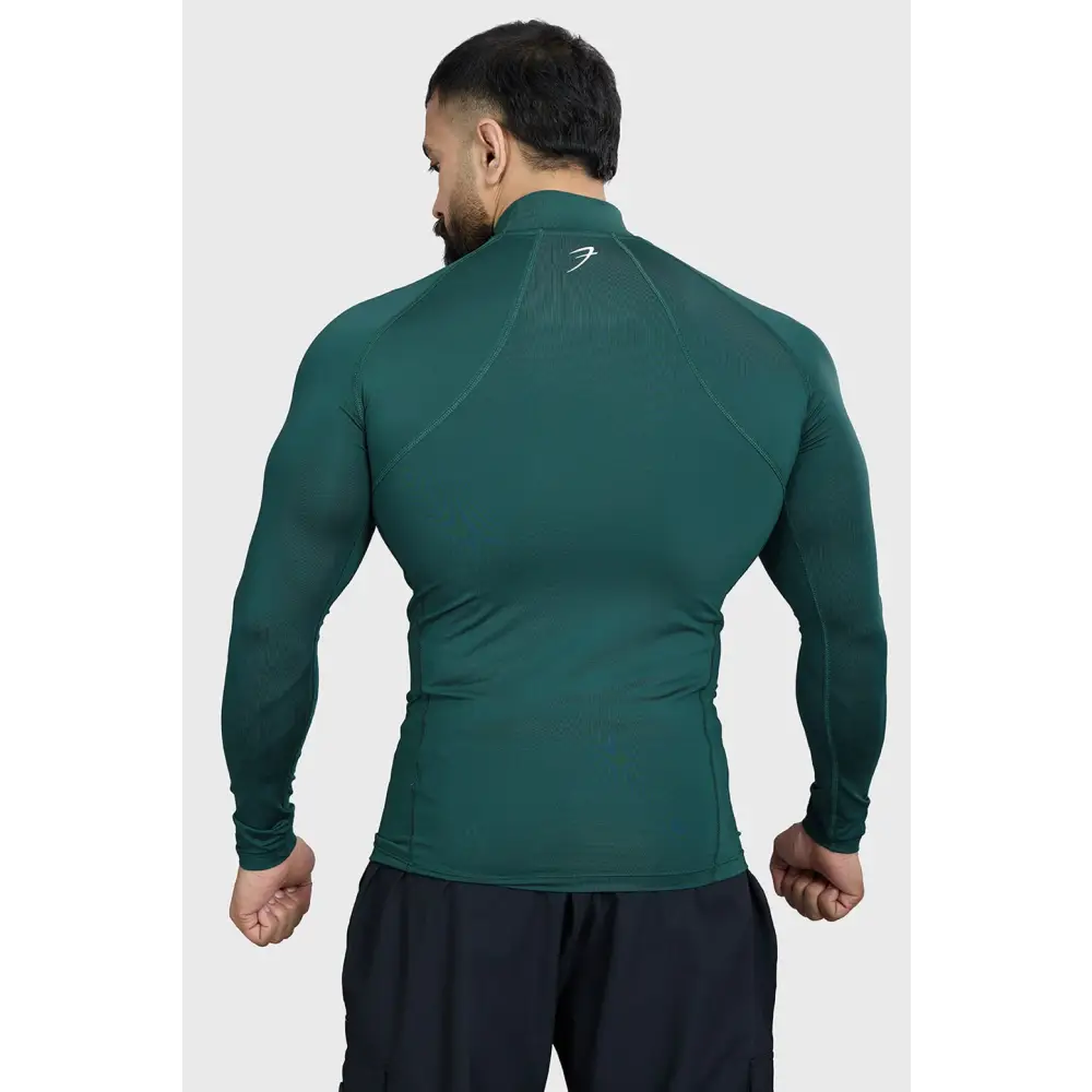 High Neck Compression Full Sleeves T-shirt Emerald - Tshirts