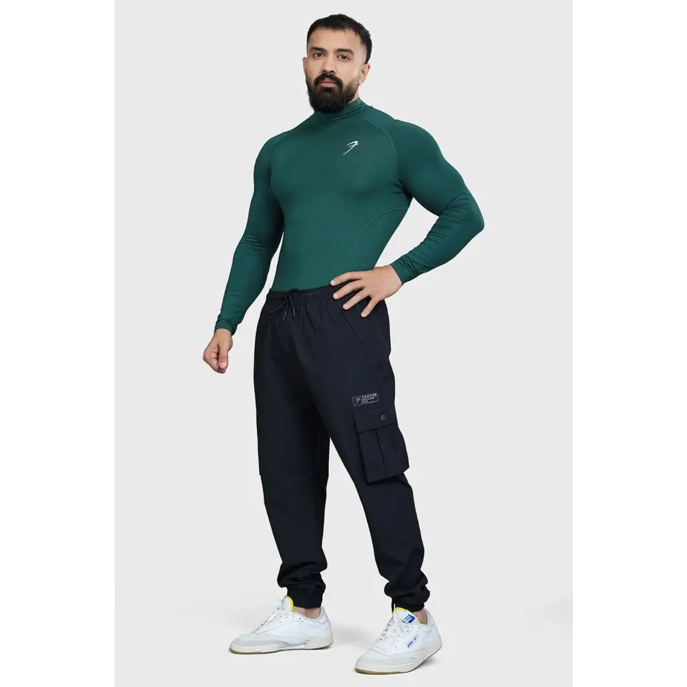 High Neck Compression Full Sleeves T-shirt Emerald - Tshirts