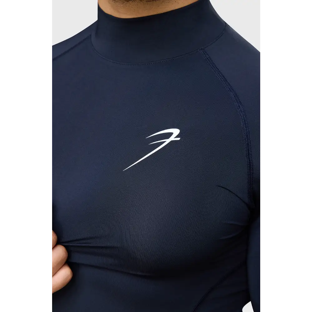 High Neck Compression Full Sleeves T-shirt Navy - Tshirts