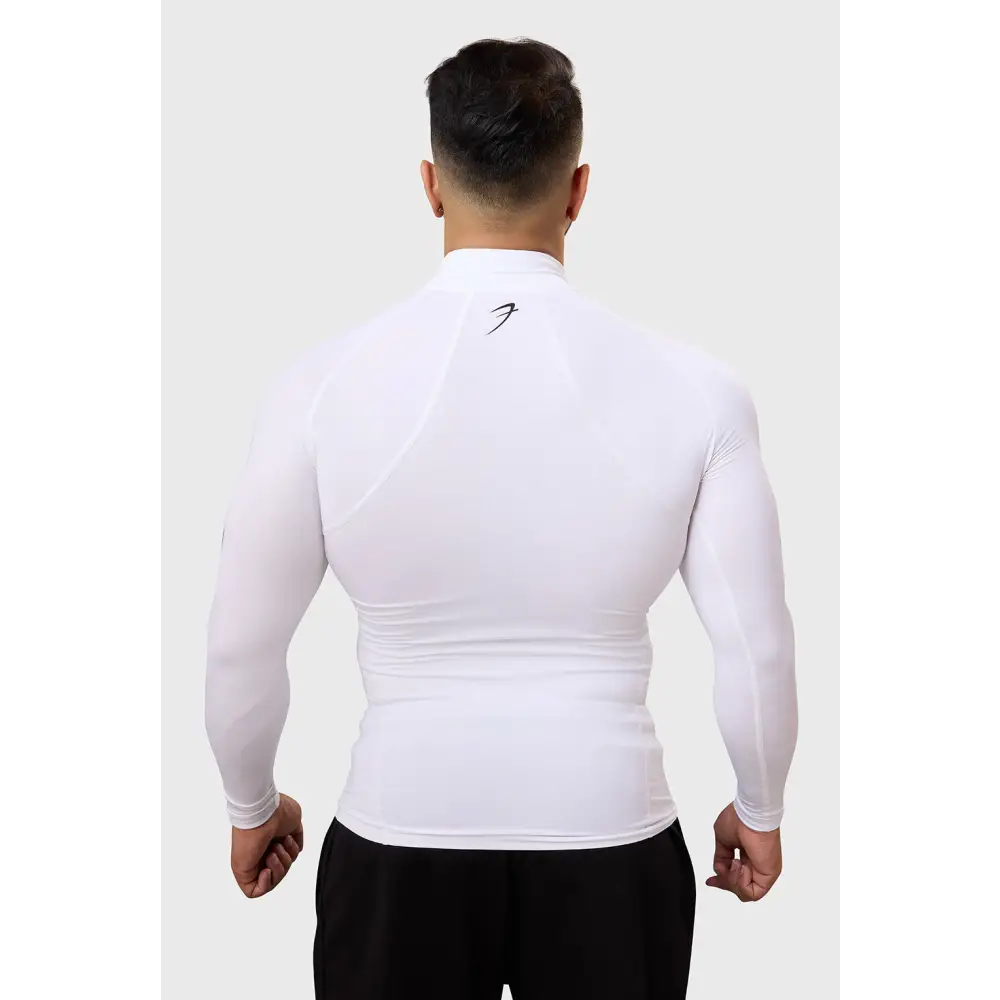 High Neck Compression Full Sleeves T-shirt White - Tshirts