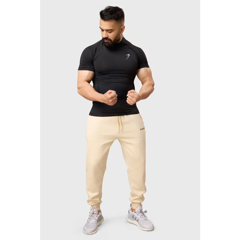 High Neck Compression T-shirt Black - Tshirts