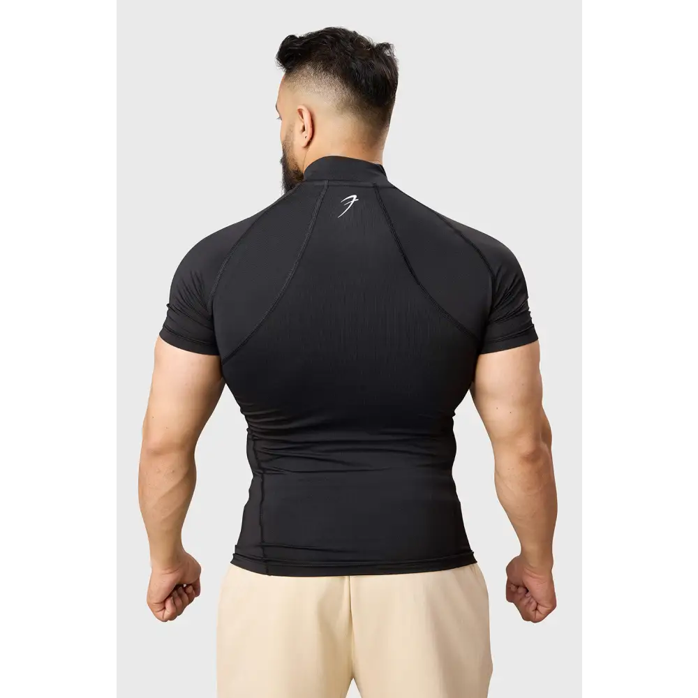 High Neck Compression T-shirt Black - Tshirts