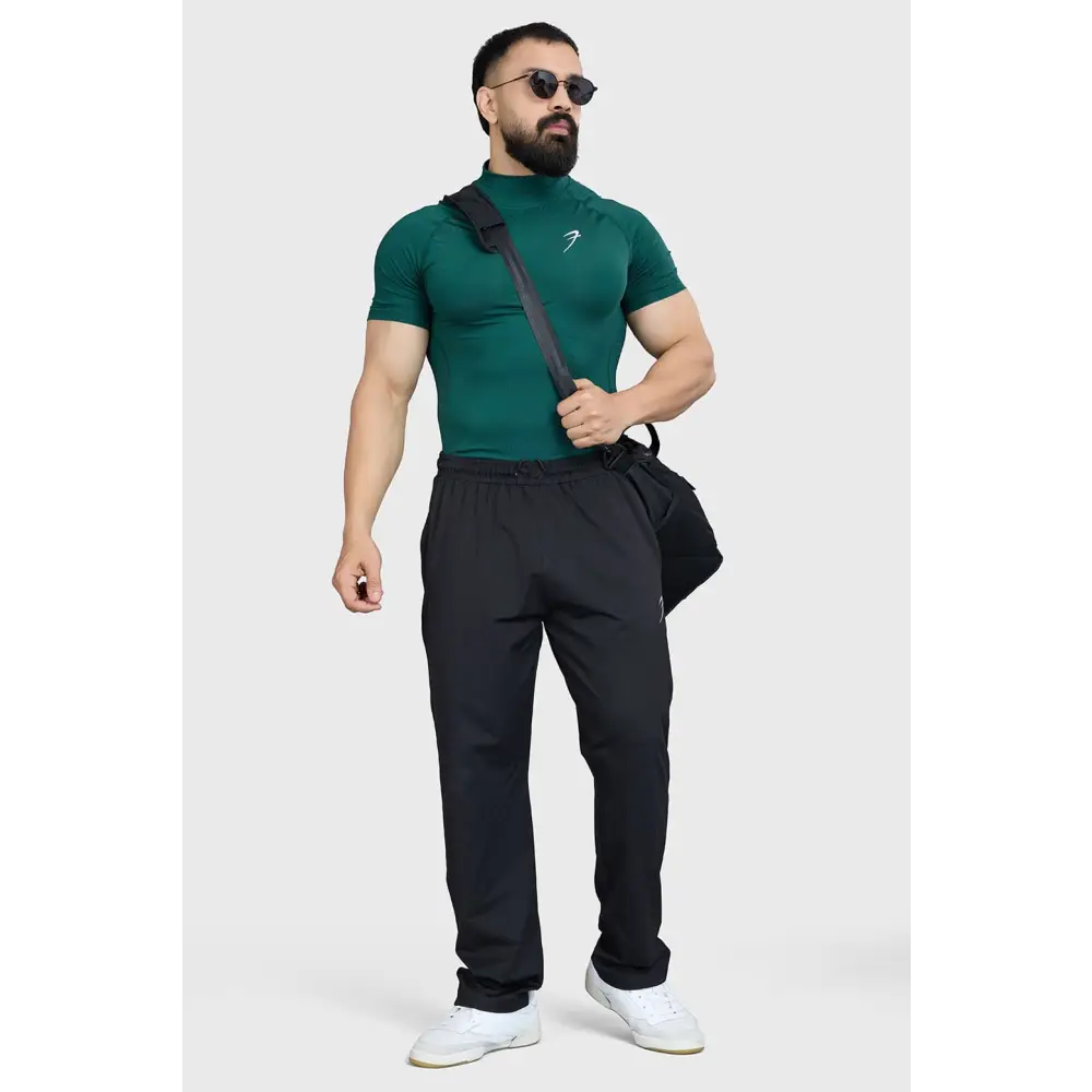 High Neck Compression T-shirt Emerald - Tshirts