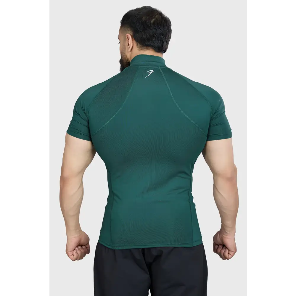 High Neck Compression T-shirt Emerald - Tshirts