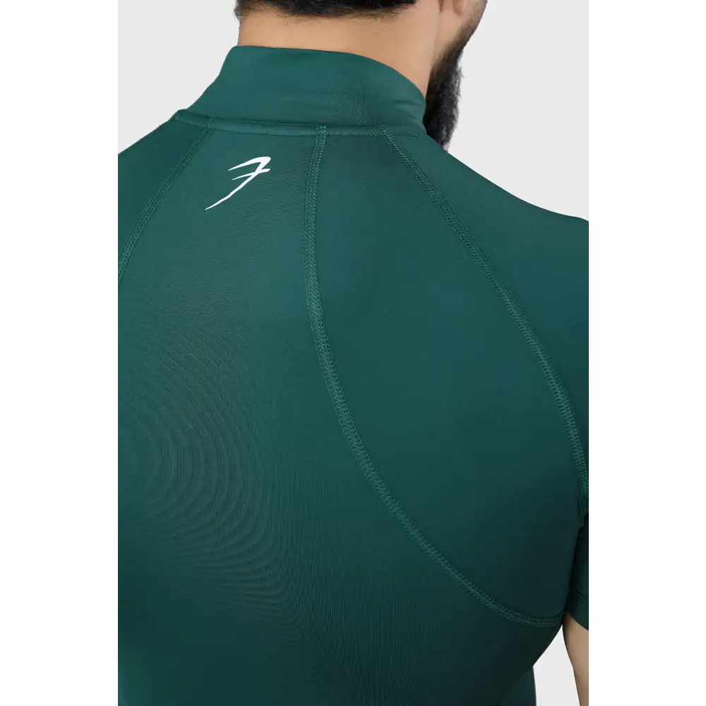 High Neck Compression T-shirt Emerald - Tshirts