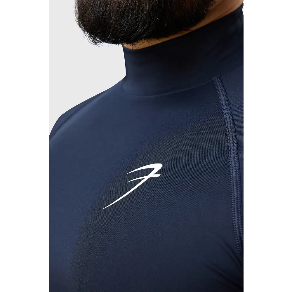 High Neck Compression T-shirt Navy - Tshirts