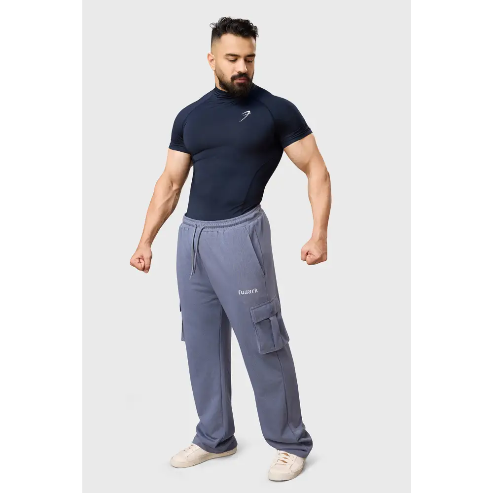 High Neck Compression T-shirt Navy - Tshirts