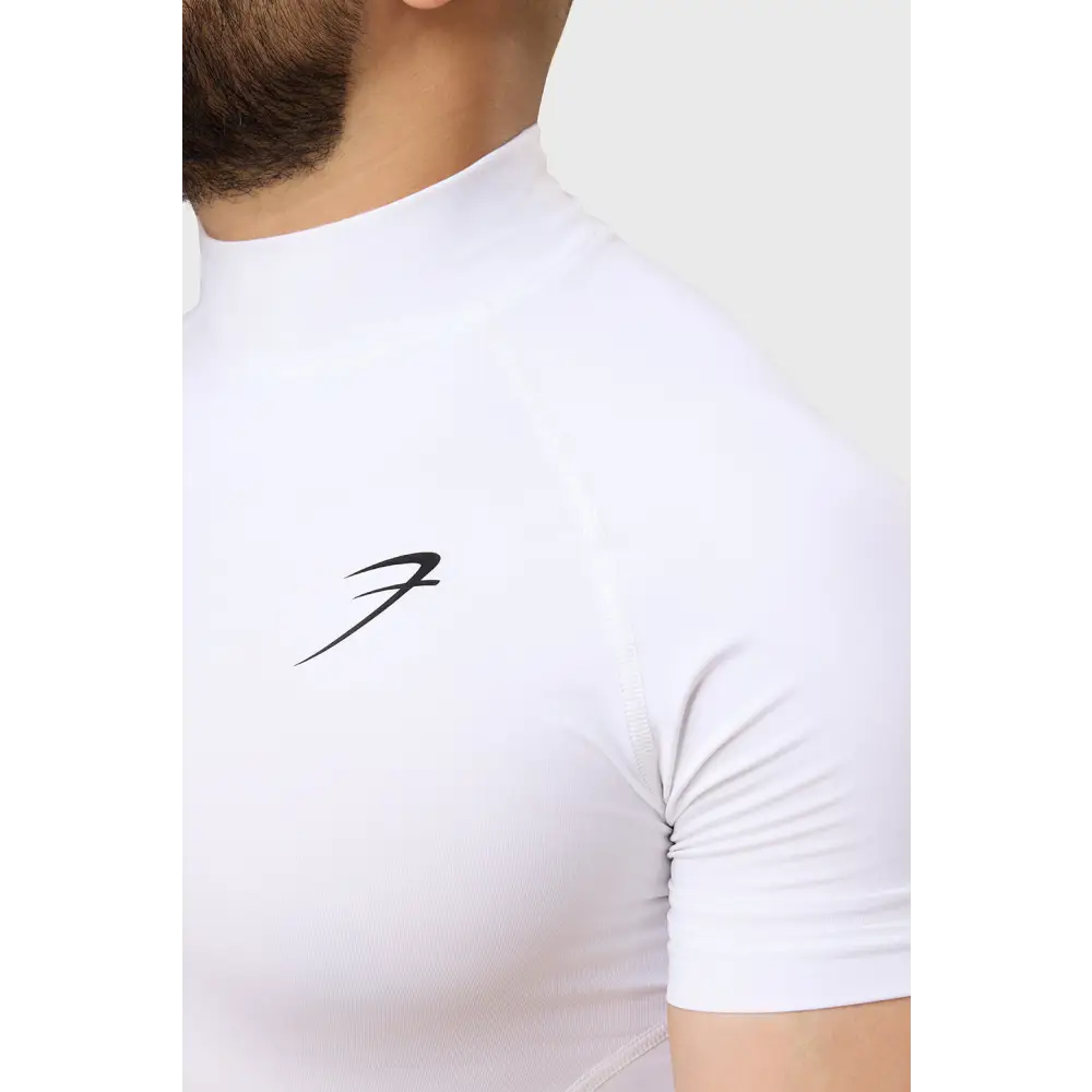 High Neck Compression T-shirt White - Tshirts