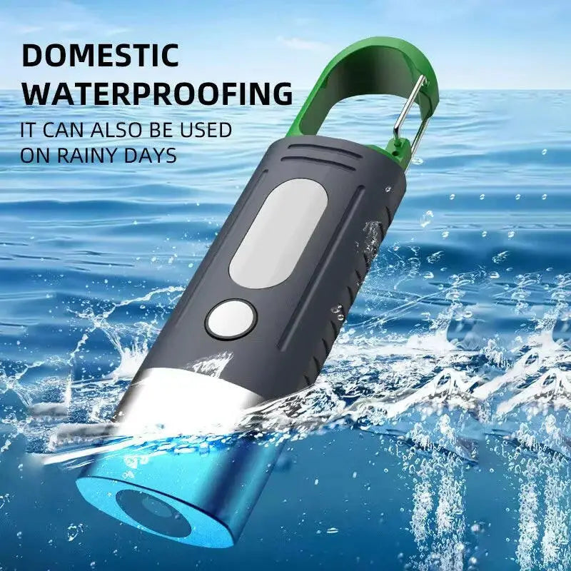 High-Power Mini LED Flashlight for Camping with Telescopic Zoom and Waterproof Design Featuring 3 LEDs and Side Lights