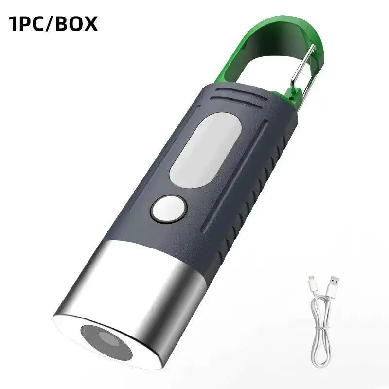 High-Power Mini LED Flashlight for Camping with Telescopic Zoom and Waterproof Design Featuring 3 LEDs and Side Lights